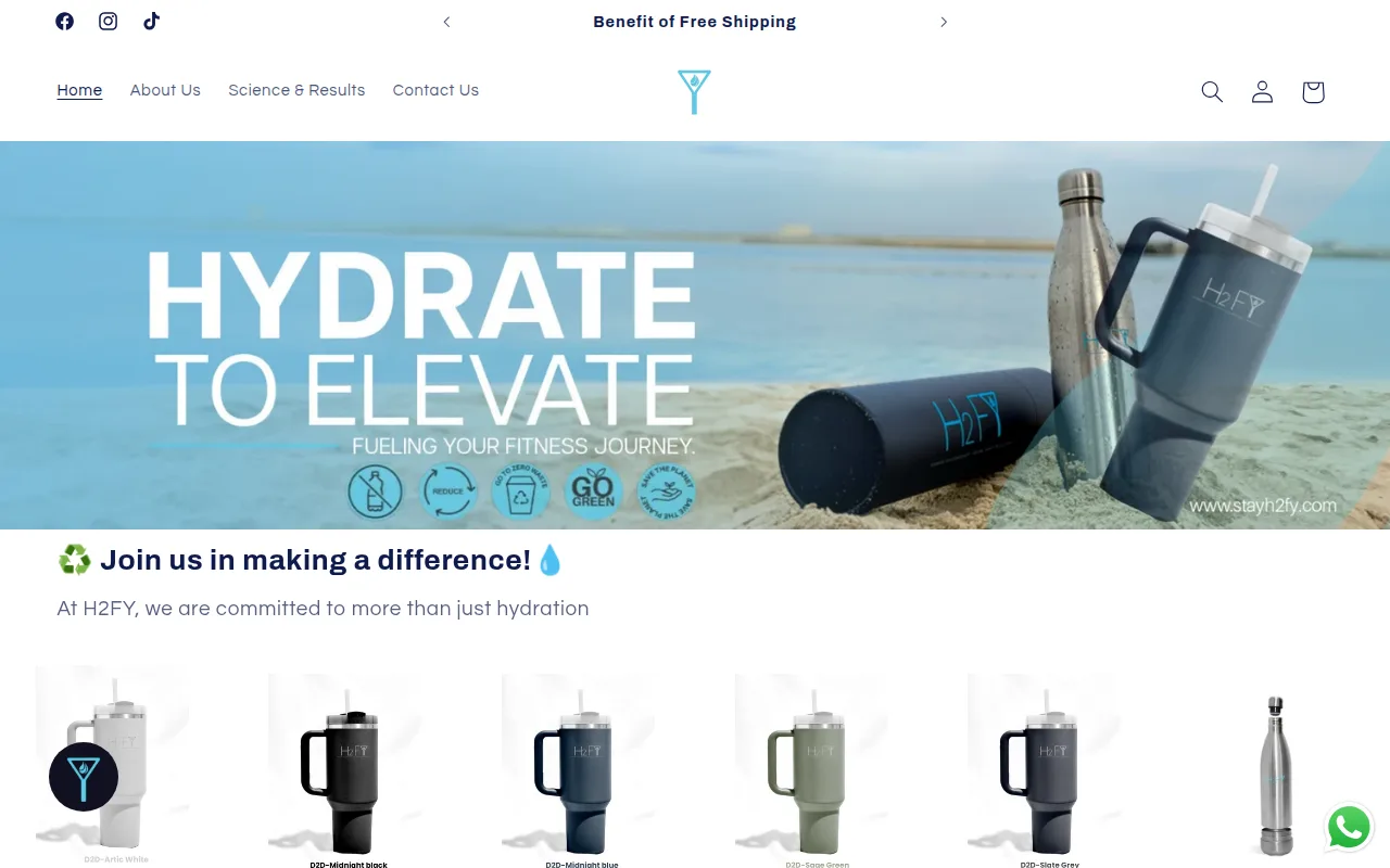 The StayH2fy store with the agent launcher in the corner