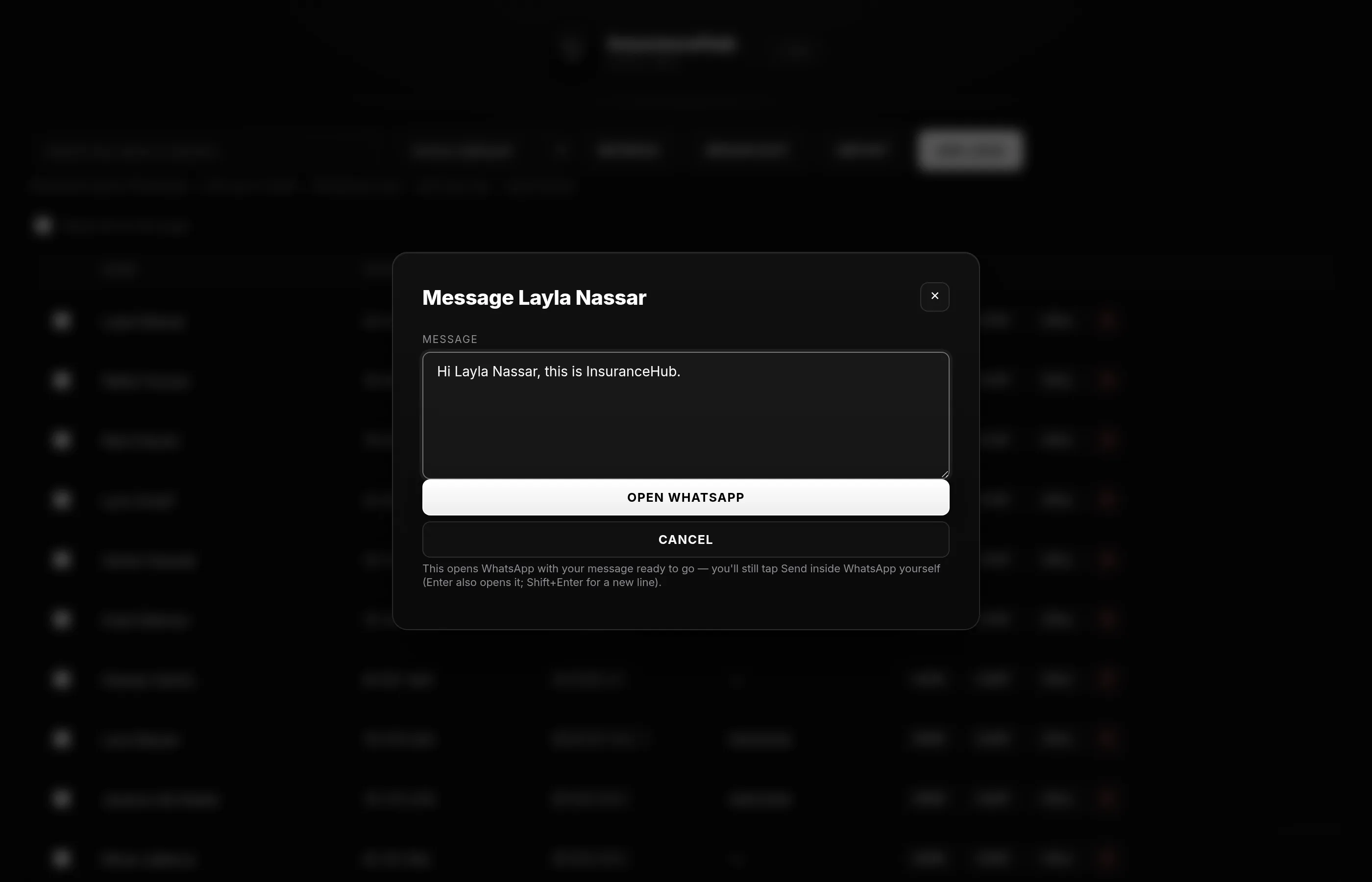WhatsApp message composer